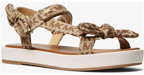 michael michael kors phoebe bow sandal|Phoebe Logo Jacquard Bow Sandal .